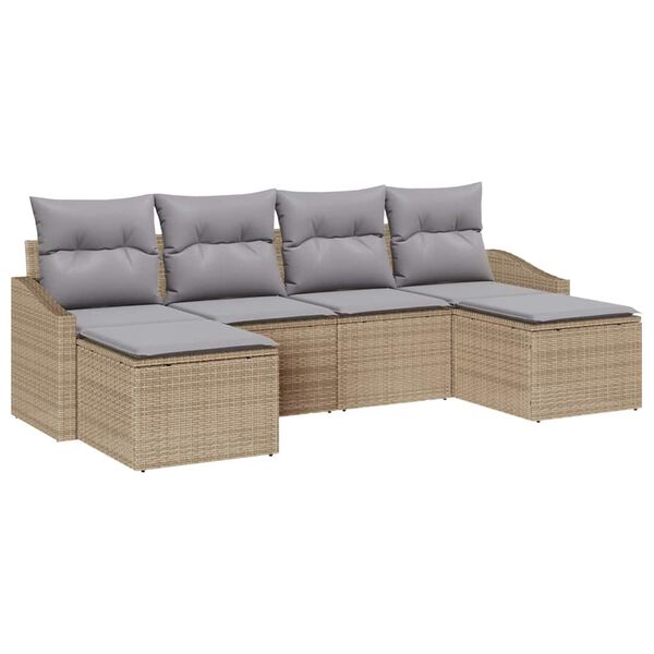 vidaXL Conjunto de Comedor de Jard&iacute;n 6 pcs Beige y Gris Claro