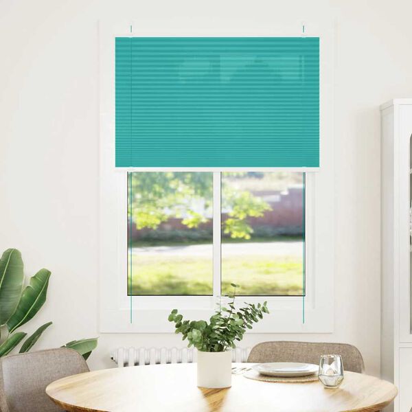 vidaXL Estor Plisado verde petr&oacute;leo 100x100 cm Tela Ancho 99,4 cm
