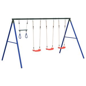 vidaXL Juego de columpios de exterior con columpios y trapecio