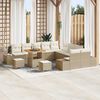 vidaXL Conjunto de sof&aacute;s de jard&iacute;n 13 pcs Beige rat&aacute;n sint&eacute;tico