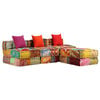 vidaXL Puf modular de 3 plazas de tela patchwork