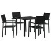 vidaXL Conjunto de Comedor de Jard&iacute;n 5 pcs Negro