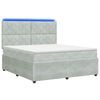 vidaXL Cama de muelles con LED y colch&oacute;n Gris Claro 160 x 200 cm