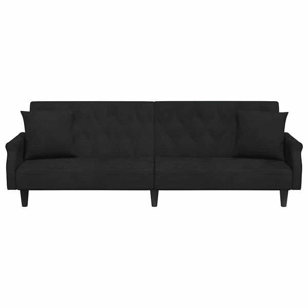 vidaXL Sof&aacute; cama con reposabrazos terciopelo negro