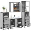 vidaXL Set de muebles de ba&ntilde;o 4 pzas madera contrachapada gris sonoma