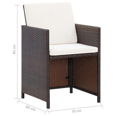 vidaXL Conjunto de silla de jardín y taburete 4 piezas ratán PE negro