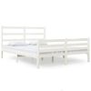 vidaXL Estructura cama doble peque&ntilde;a sin colch&oacute;n madera maciza blanco