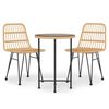 vidaXL Juego de comedor de jard&iacute;n 3 piezas rat&aacute;n sint&eacute;tico