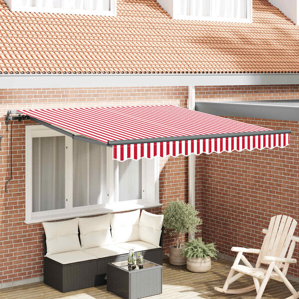 vidaXL Toldo Retr&aacute;ctil Rojo y 300 x 250 cm Tela y Aluminio