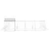 vidaXL Perrera de exterior con techo acero galvanizado plata 10x8x2,5m