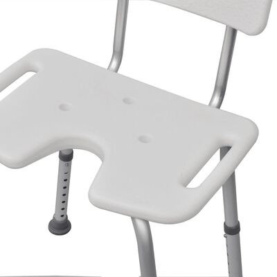 vidaXL asiento de ducha hecho de aluminio (Blanco)