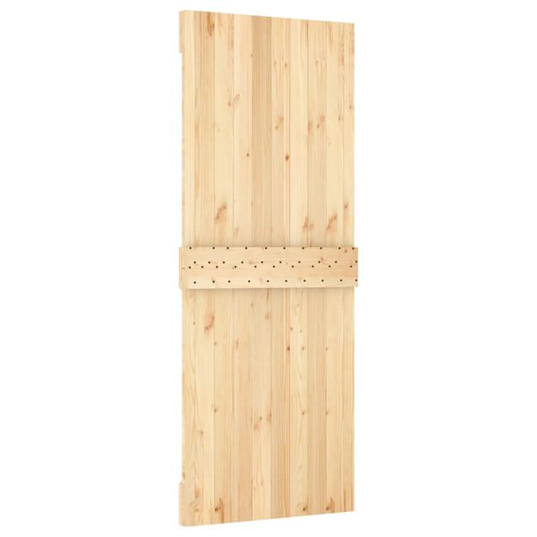 vidaXL Puerta corredera con herrajes madera maciza de pino 80x210 cm