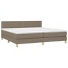 vidaXL Cama box spring con colch&oacute;n LED tela gris taupe 200x200 cm