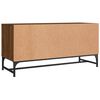 vidaXL Mueble de TV con puertas de vidrio marr&oacute;n roble 102x37x50 cm