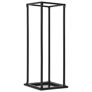 vidaXL Le&ntilde;ero con base acero negro 37x37x113 cm