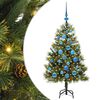 vidaXL &Aacute;rbol de Navidad artificial con ramas plegables y conos 120 cm