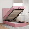 vidaXL Estructura de cama otomana colchones terciopelo rosa 90x200cm