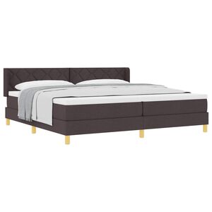 vidaXL Cama tipo Box Spring Marr&oacute;n Oscuro 200 x 200 cm Poli&eacute;ster