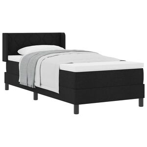 vidaXL Cama tipo Box Spring con colch&oacute;n Negro 200 x 90 cm Poli&eacute;ster