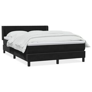 vidaXL Cama box spring con colch&oacute;n terciopelo negro 160x210 cm