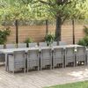 vidaXL Conjunto de comedor de jard&iacute;n con cojines 15 pcs Gris Claro PP