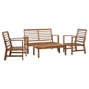 vidaXL Juego de muebles de jard&iacute;n 4 piezas madera maciza de acacia