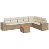 vidaXL Juego de sof&aacute;s de jard&iacute;n con cojines beige 8 pzas rat&aacute;n PE