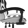 vidaXL Silla gaming giratoria reposapi&eacute;s cuero sint&eacute;tico blanco negro