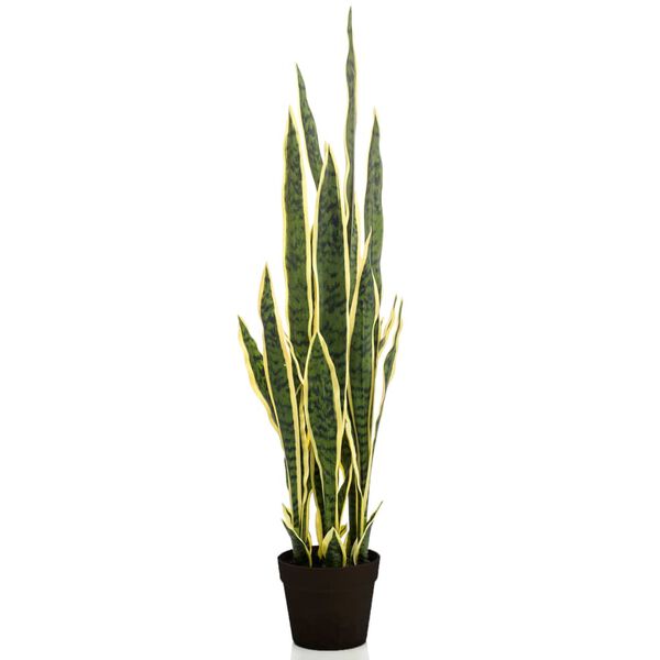 Emerald Sanseveria artificial con maceta de pl&aacute;stico 97 cm