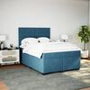 vidaXL Cama box spring con colch&oacute;n terciopelo azul 140x200 cm