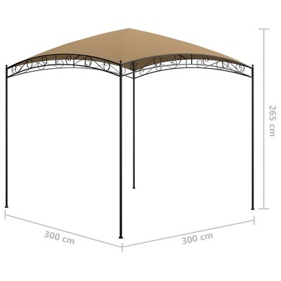 vidaXL Cenador gris taupé 3x3x2,65 m 180 g/m²