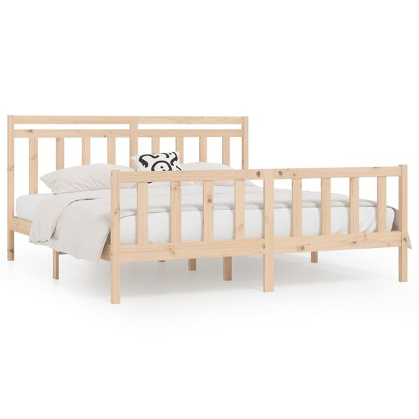 vidaXL Estructura de cama sin colch&oacute;n madera maciza de pino 200x200 cm