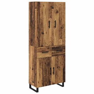 vidaXL Aparador alto 2 pcs Madera envejecida 69,5 x 34 x 180 cm