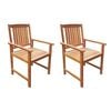 vidaXL Sillas de jard&iacute;n 2 unidades madera maciza acacia marr&oacute;n