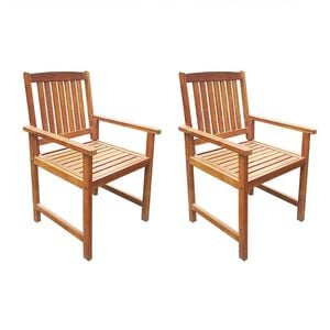 vidaXL Sillas de jard&iacute;n 2 unidades madera maciza acacia marr&oacute;n