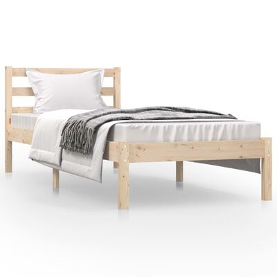 vidaXL Estructura de cama madera maciza de pino 75x190 cm