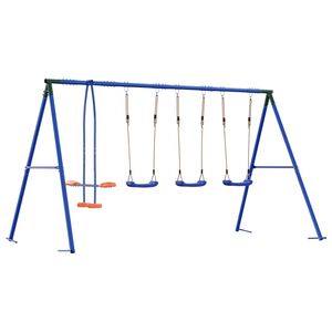 vidaXL Juego de Columpios Exterior Multicolor acero y PE