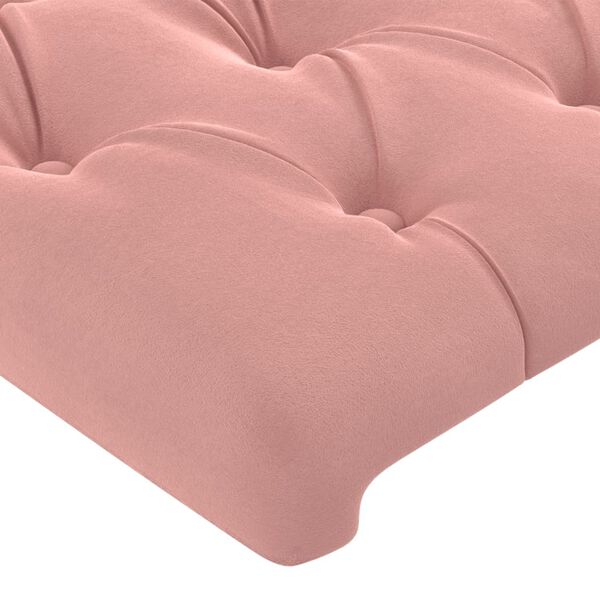 vidaXL Cabecero de cama rosa 90x7x118/128 cm Terciopelo