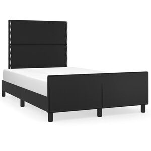 vidaXL Estructura de cama sin colch&oacute;n cuero sint&eacute;tico negro 120x200 cm