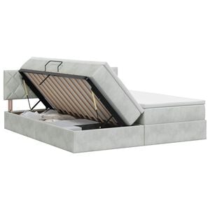 vidaXL Cama con almacenamiento con cabecera 2 uds. Gris Claro