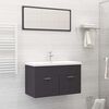 vidaXL Set de muebles de ba&ntilde;o 2 piezas madera contrachapada gris