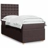 vidaXL Cama box spring con colch&oacute;n tela marr&oacute;n oscuro 90x190 cm