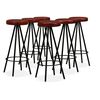 vidaXL Set muebles de bar 7 pzas madera maciza acacia y cuero genuino