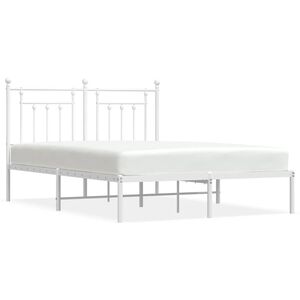 vidaXL Estructura cama sin colch&oacute;n con cabecero metal blanco 150x200cm