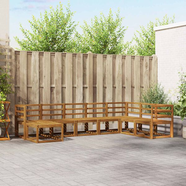 vidaXL Conjunto de sof&aacute;s de exterior 8 pcs Natural y Antracita