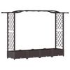 vidaXL Cama elevada con trellis y techo Marr&oacute;n 207 x 40 x 123 cm PP
