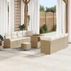 vidaXL Conjunto de sofá de jardín 11 pcs Beige y Crema 80 x 80 x 71 cm
