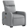vidaXL Sillón de masaje eléctrico reclinable elevable tela gris claro