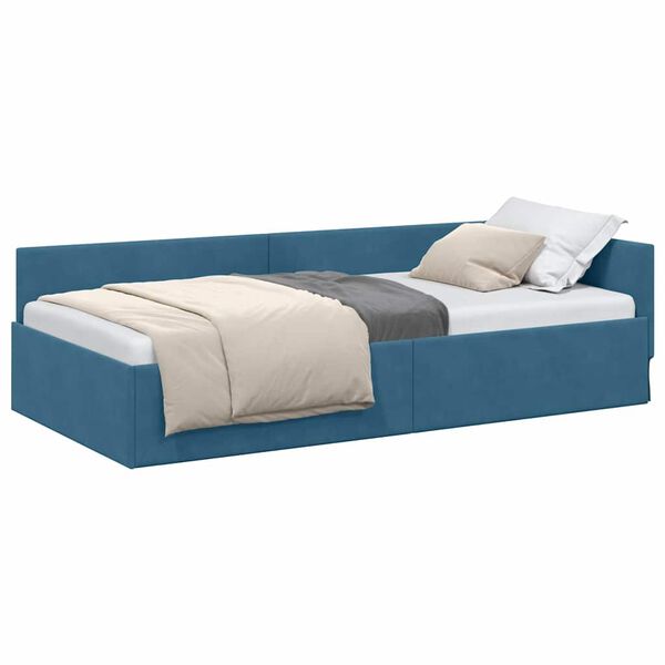 vidaXL Estructura de cama en esquina Azul 100 cm x 200 cm Terciopelo