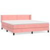 vidaXL Cama box spring con colch&oacute;n terciopelo rosa 160x200 cm
